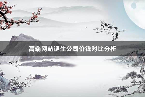 高端网站诞生公司价钱对比分析