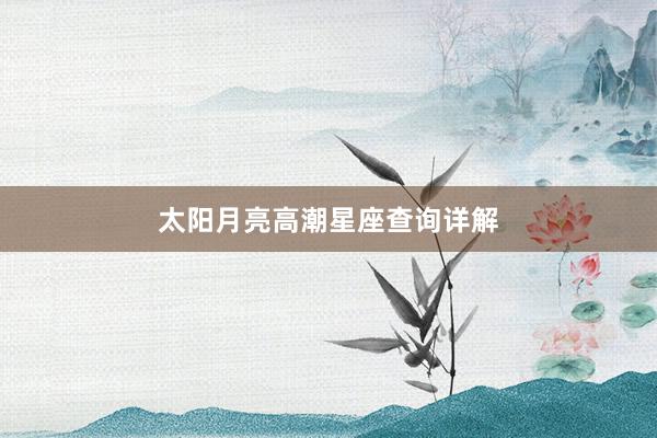 太阳月亮高潮星座查询详解